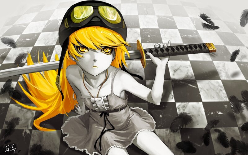 anime girl with sword