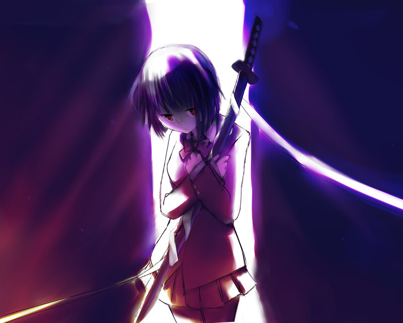 anime girl with sword