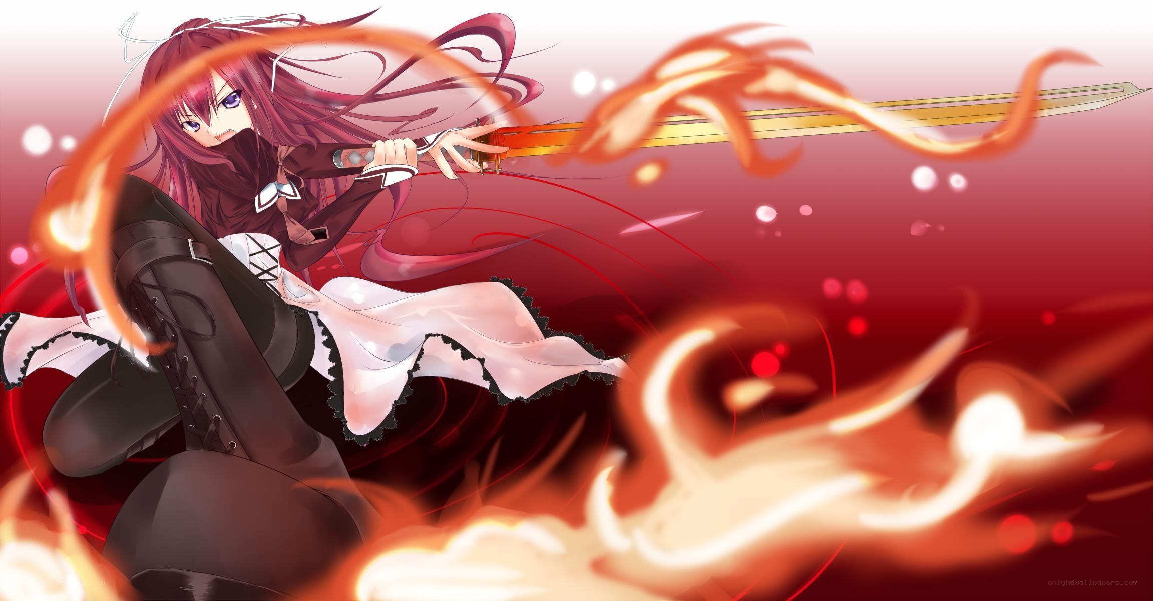 anime girl with sword