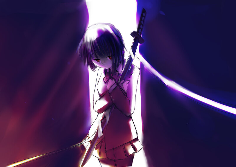 Anime girl with sword