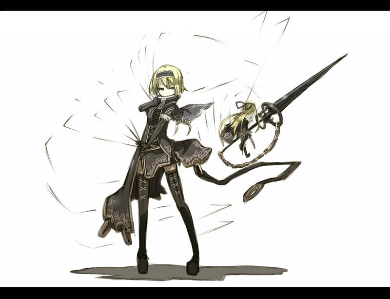 anime girl with sword