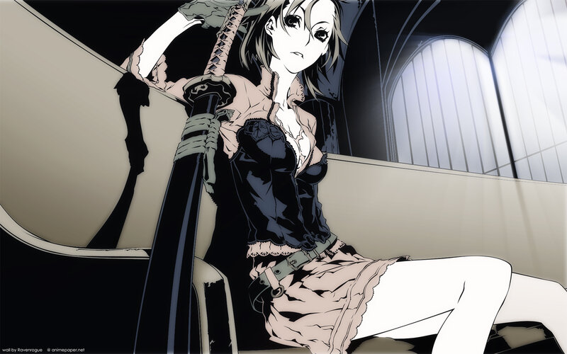 anime girl with sword