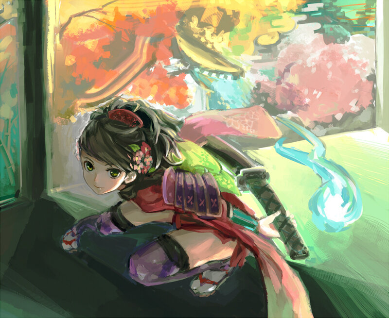 anime girl with sword