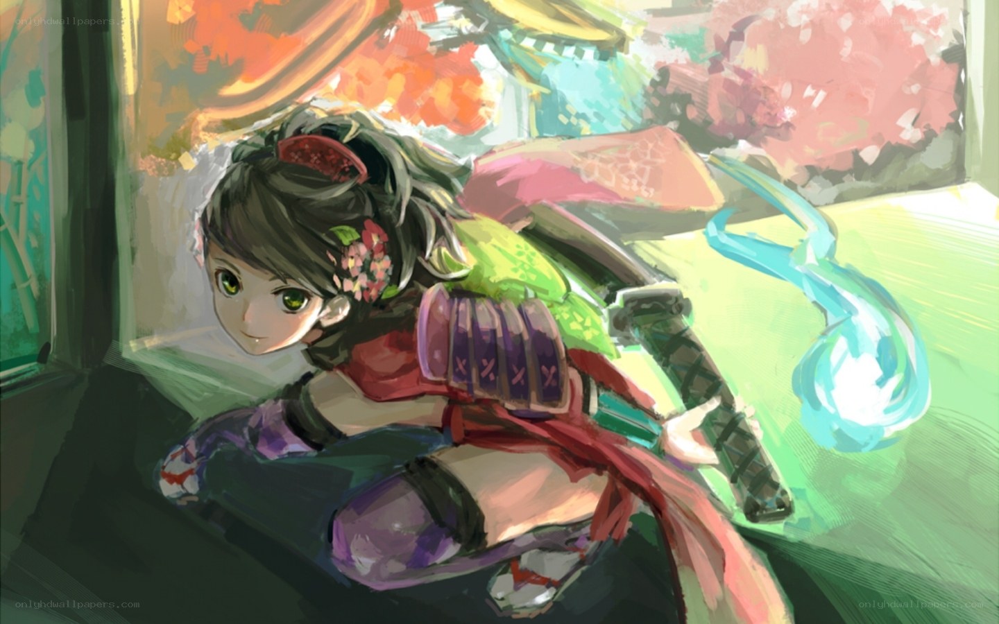 anime girl with sword