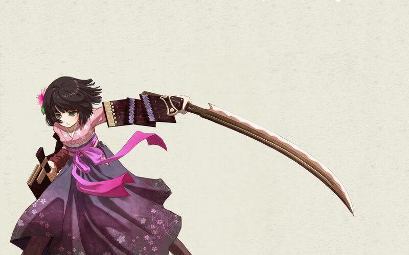 anime girl with sword