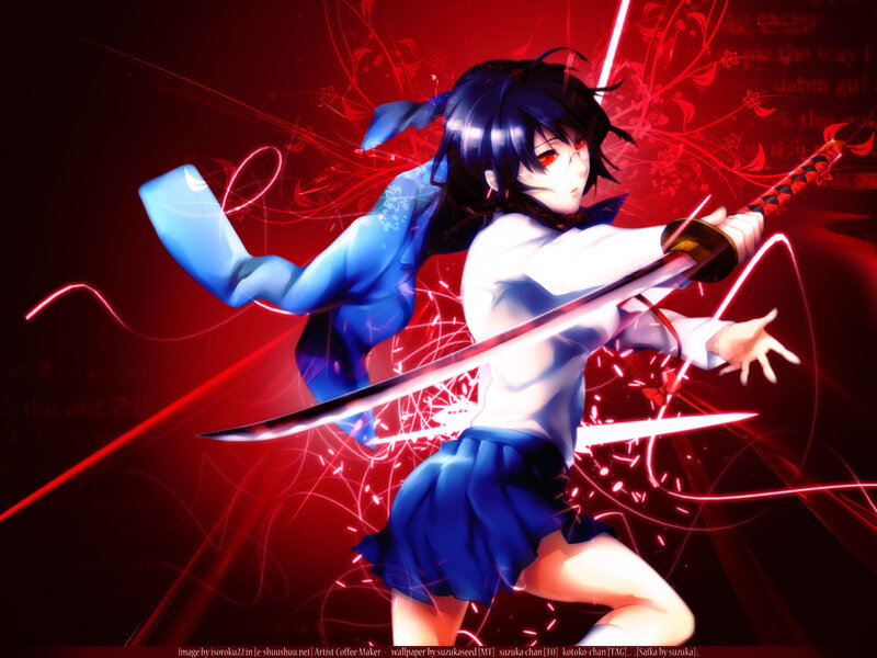 anime girl with sword