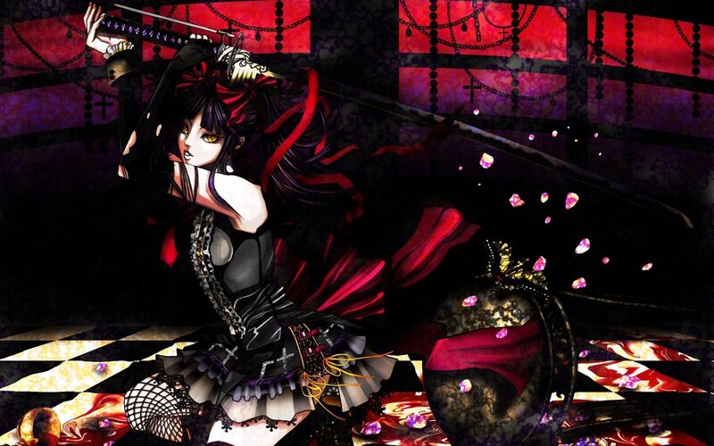 anime girl with sword