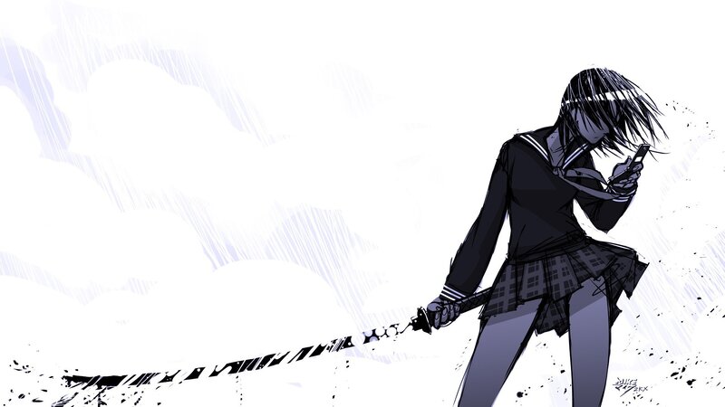 anime girl with sword