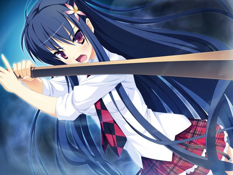 anime girl with sword