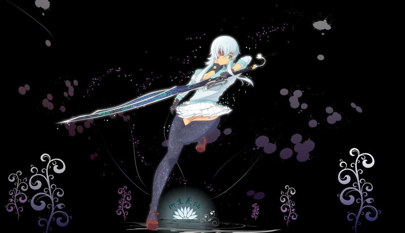 anime girl with sword