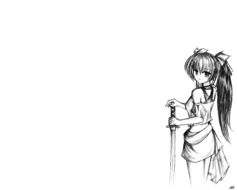 anime girl with sword