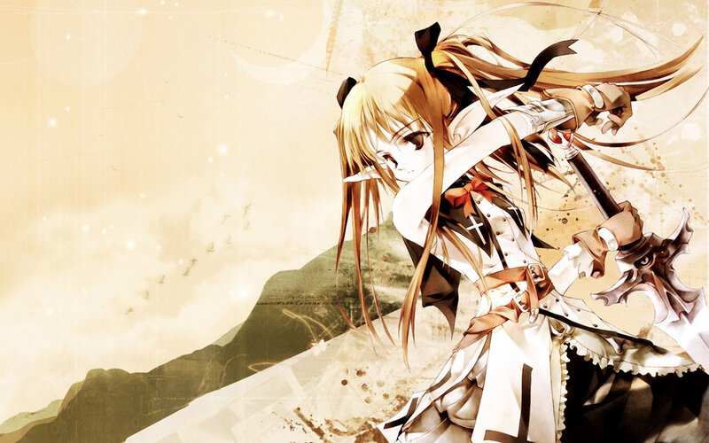 anime girl with sword