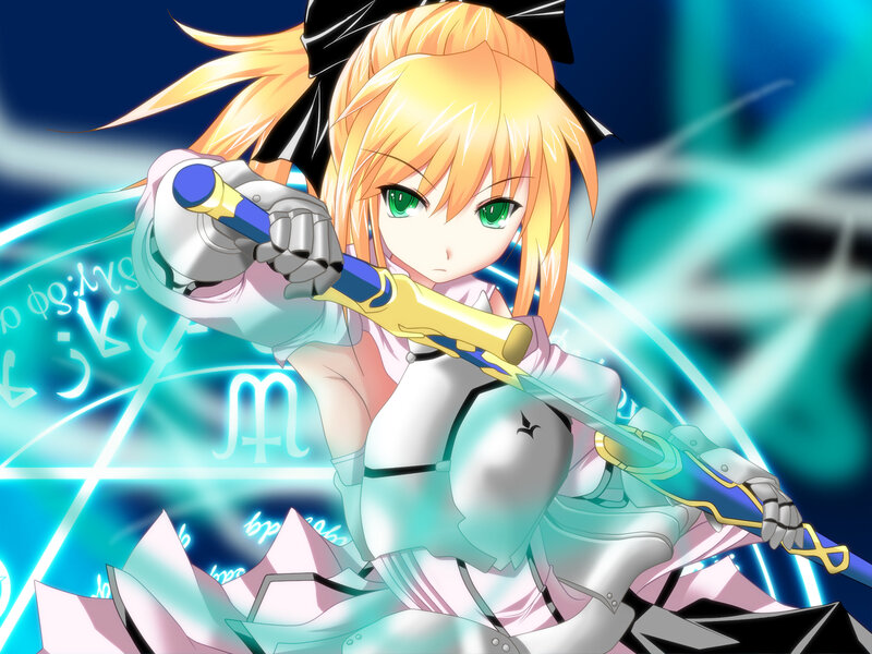 anime girl with sword