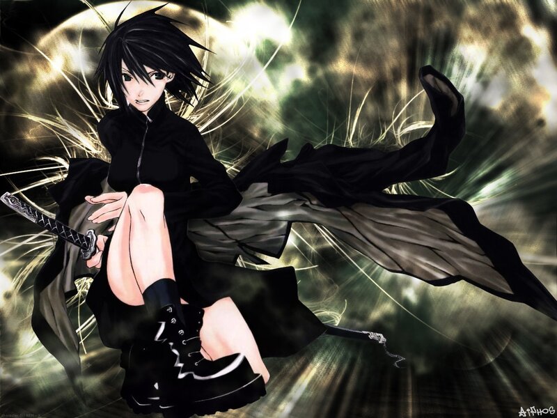 anime girl with sword