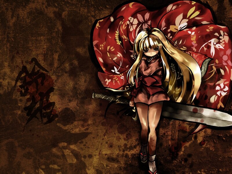 anime girl with sword