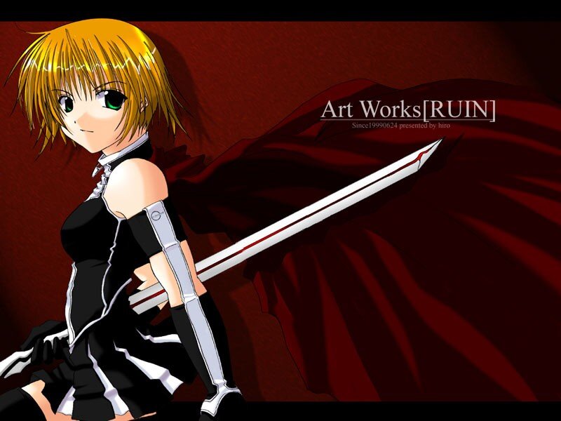 Anime girl with sword