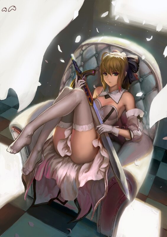 anime girl with sword