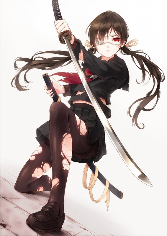 anime girl with sword
