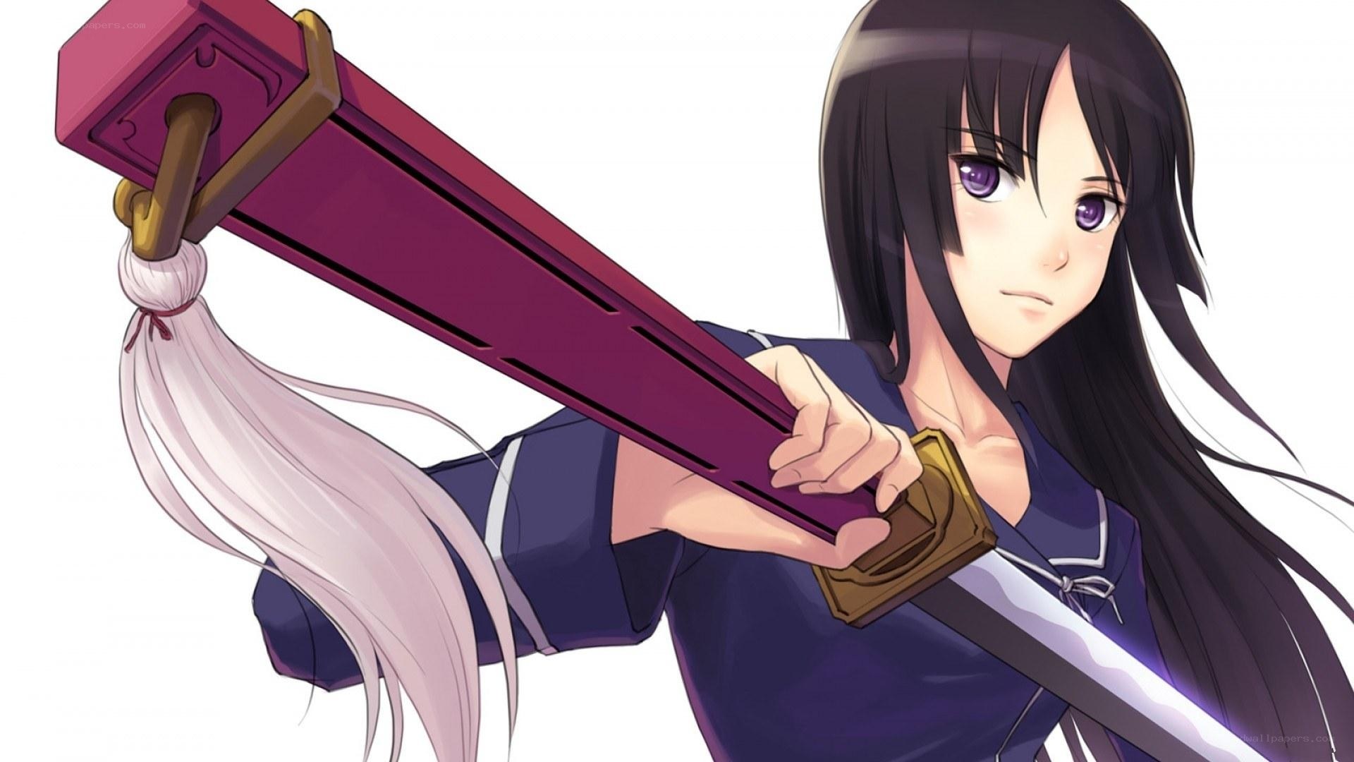 anime girl with sword
