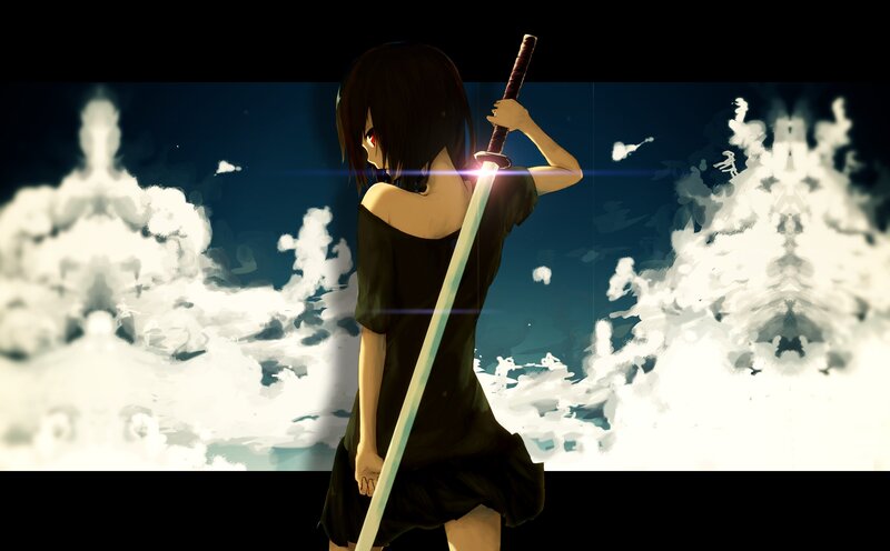 anime girl with sword