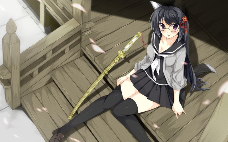 anime girl with sword