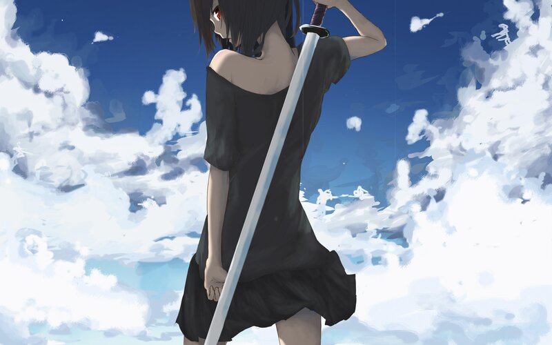 Anime girl with sword
