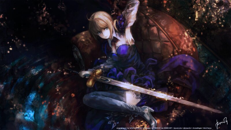anime girl with sword