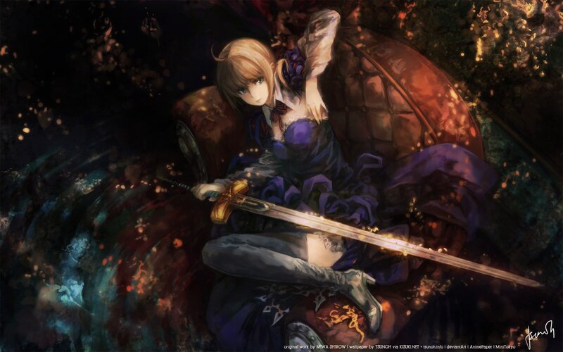 anime girl with sword