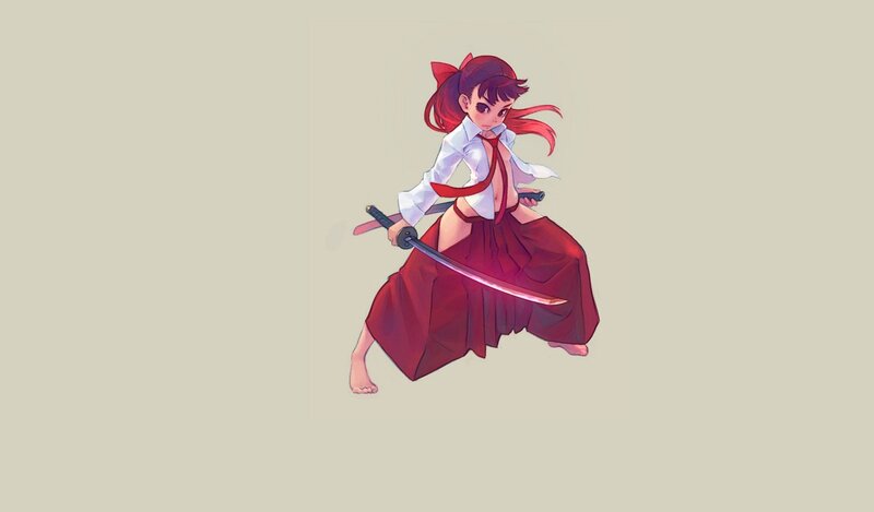 anime girl with sword
