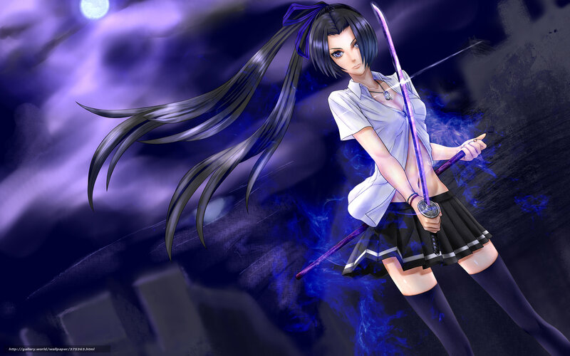 anime girl with sword