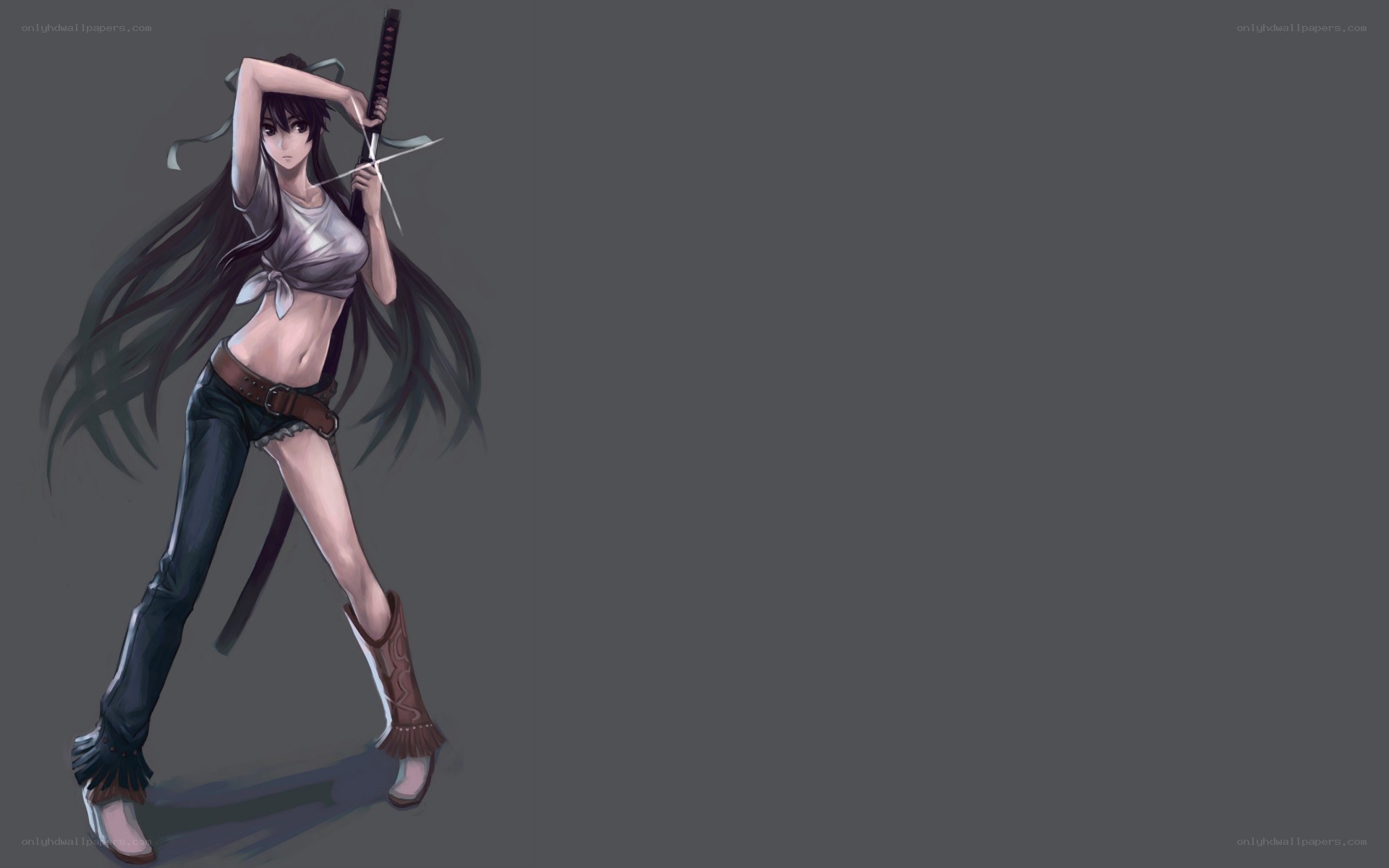 anime girl with sword