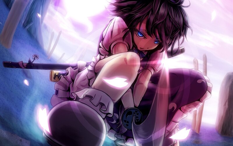 anime girl with sword