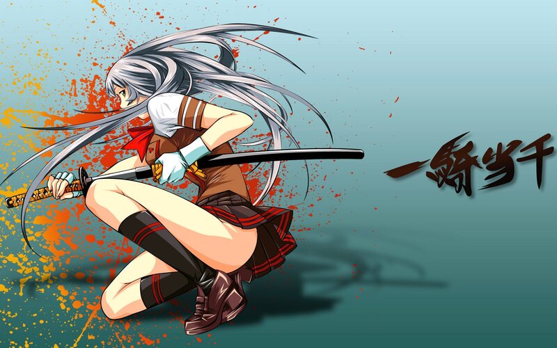 anime girl with sword