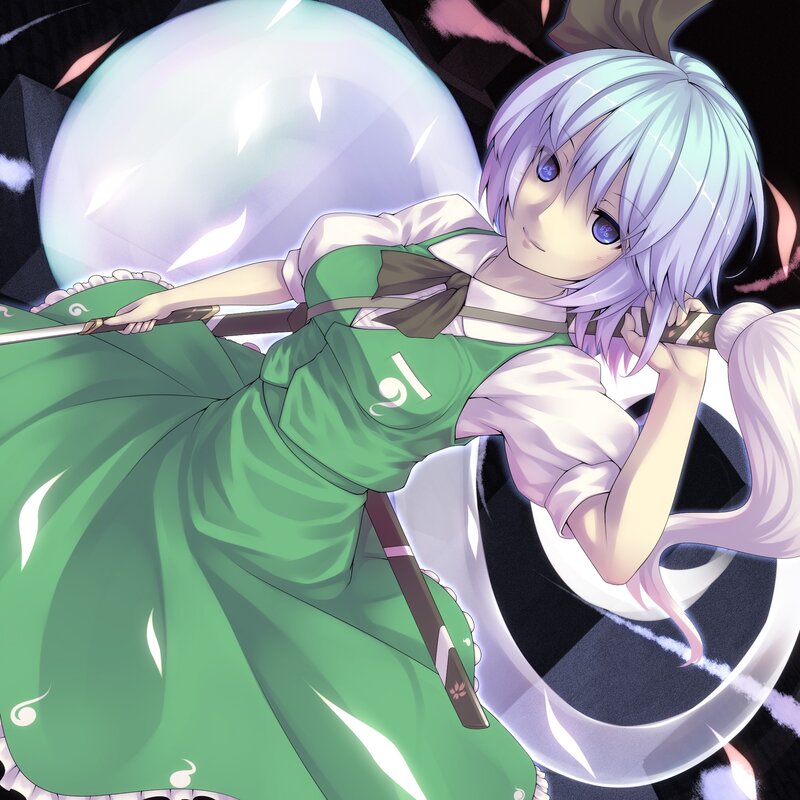 Anime girl with sword and bubble