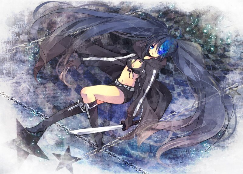 anime girl with sword and chains