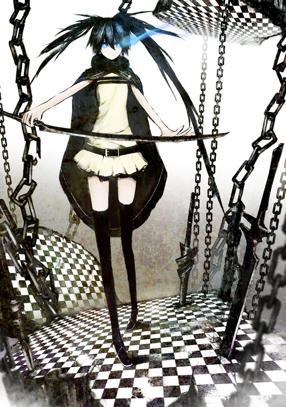 anime girl with sword and chains