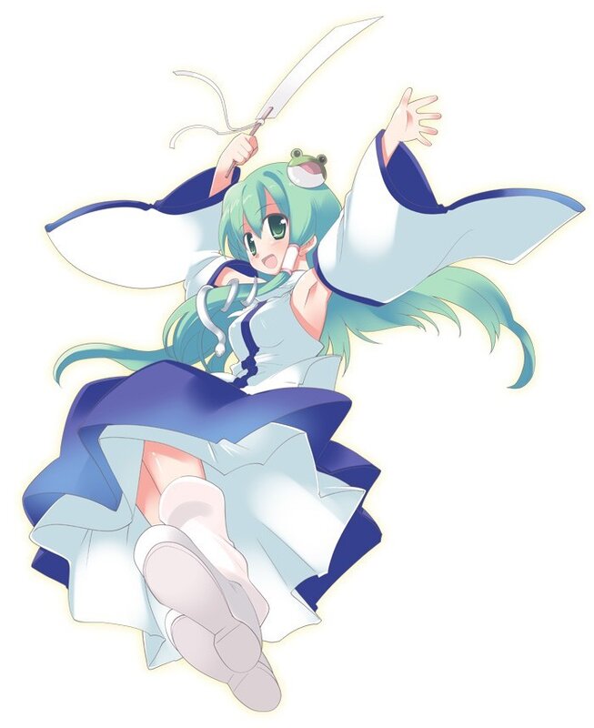 Anime girl with sword and frog hat