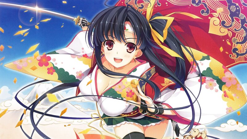 anime girl with sword and kimono