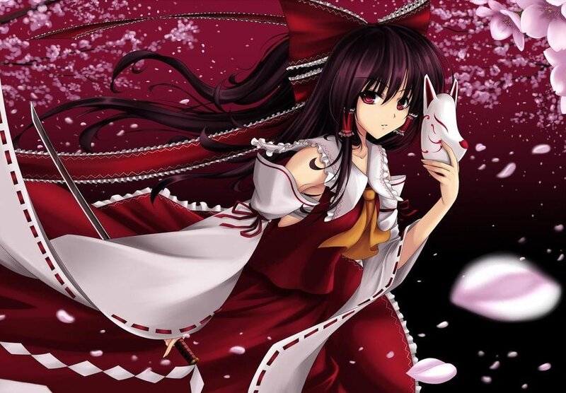 Anime girl with sword and mask