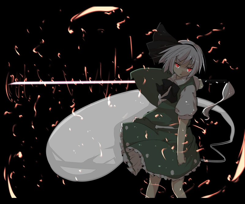 anime girl with sword and shield