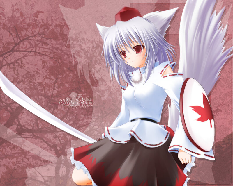Anime girl with sword and shield