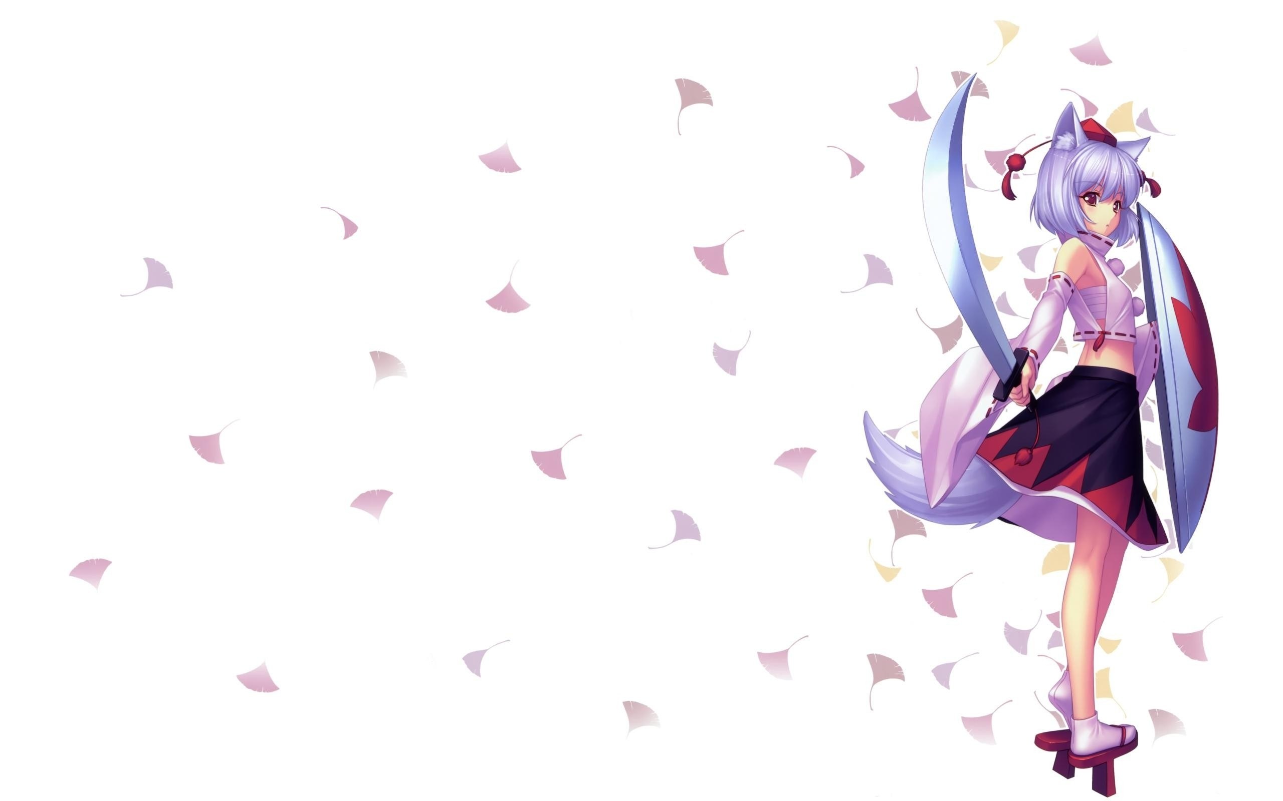 anime girl with sword and shield