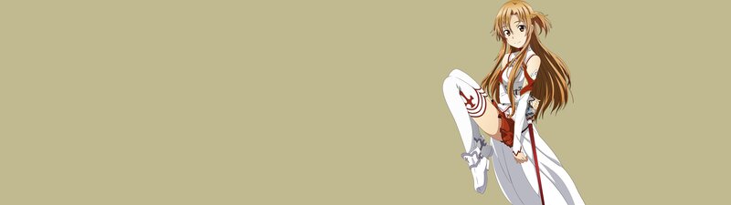 Anime Girl with Sword — Beige