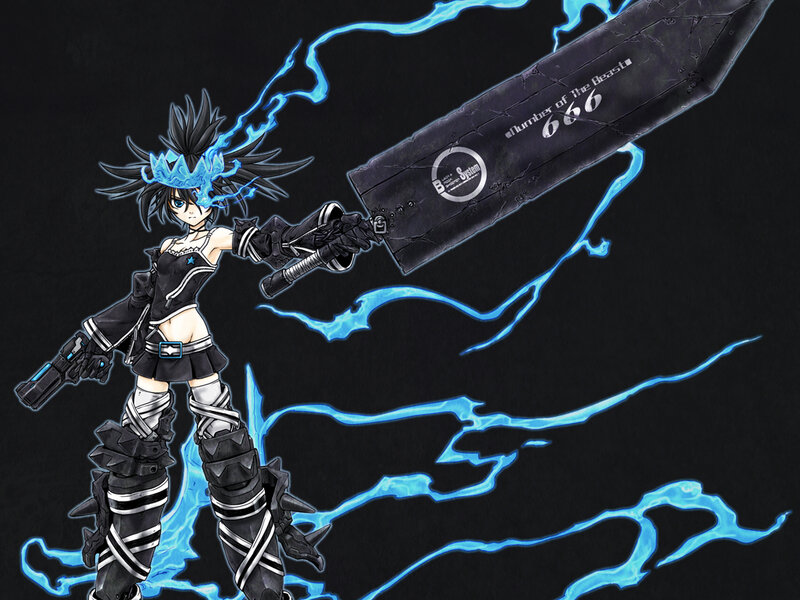 Anime Girl with Sword — Black, Dramatic, Digital Art, Gun