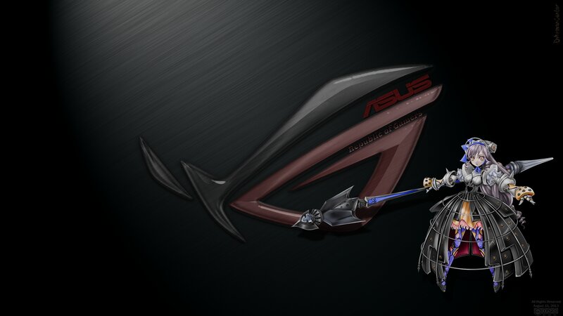 Anime Girl with Sword — Black, Dramatic, Digital Art, Logo, Character