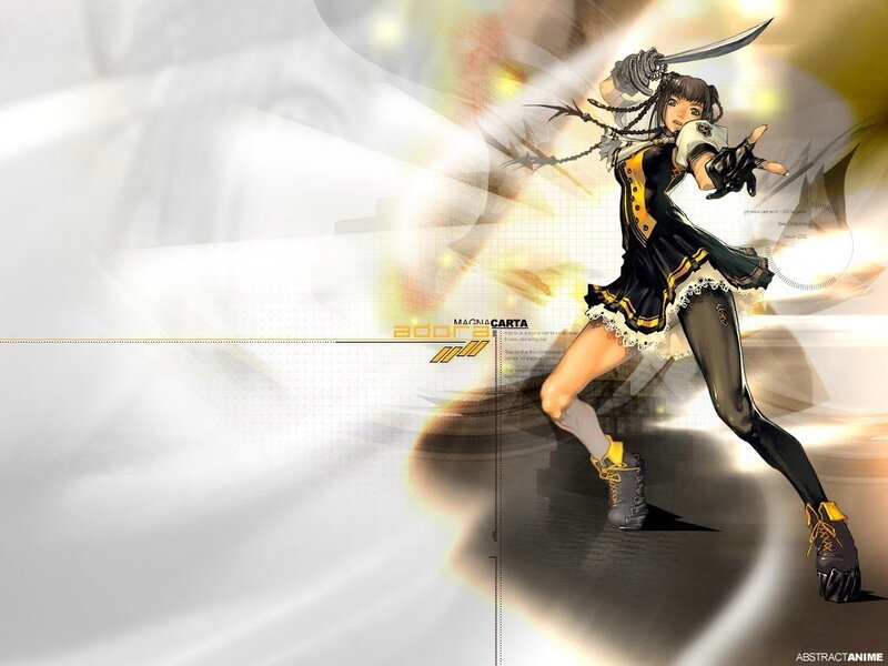 Anime Girl with Sword — Black, Dramatic, Digital Art, Skirt, Gloves
