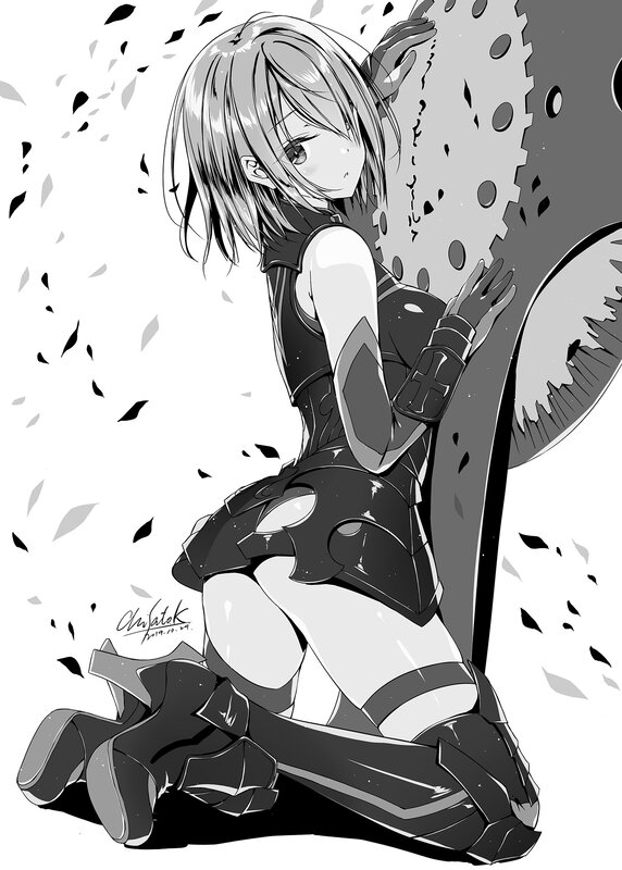 Anime Girl with Sword — Black, Dramatic, Manga, Armor