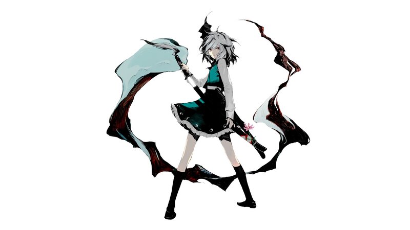Anime Girl with Sword — Black, Dramatic, Manga, Cape