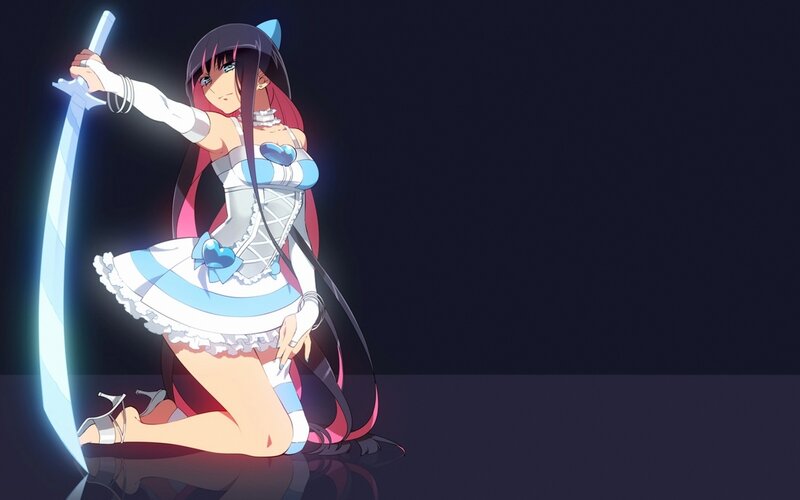 Anime Girl with Sword — Black, Dramatic, Night, Cat Ears