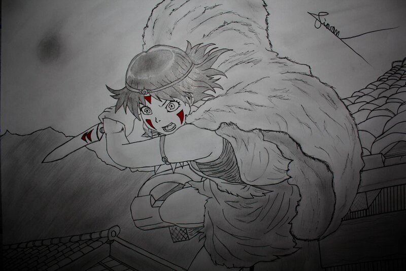 Anime Girl with Sword — Black, Dramatic, Night, Manga, Furs